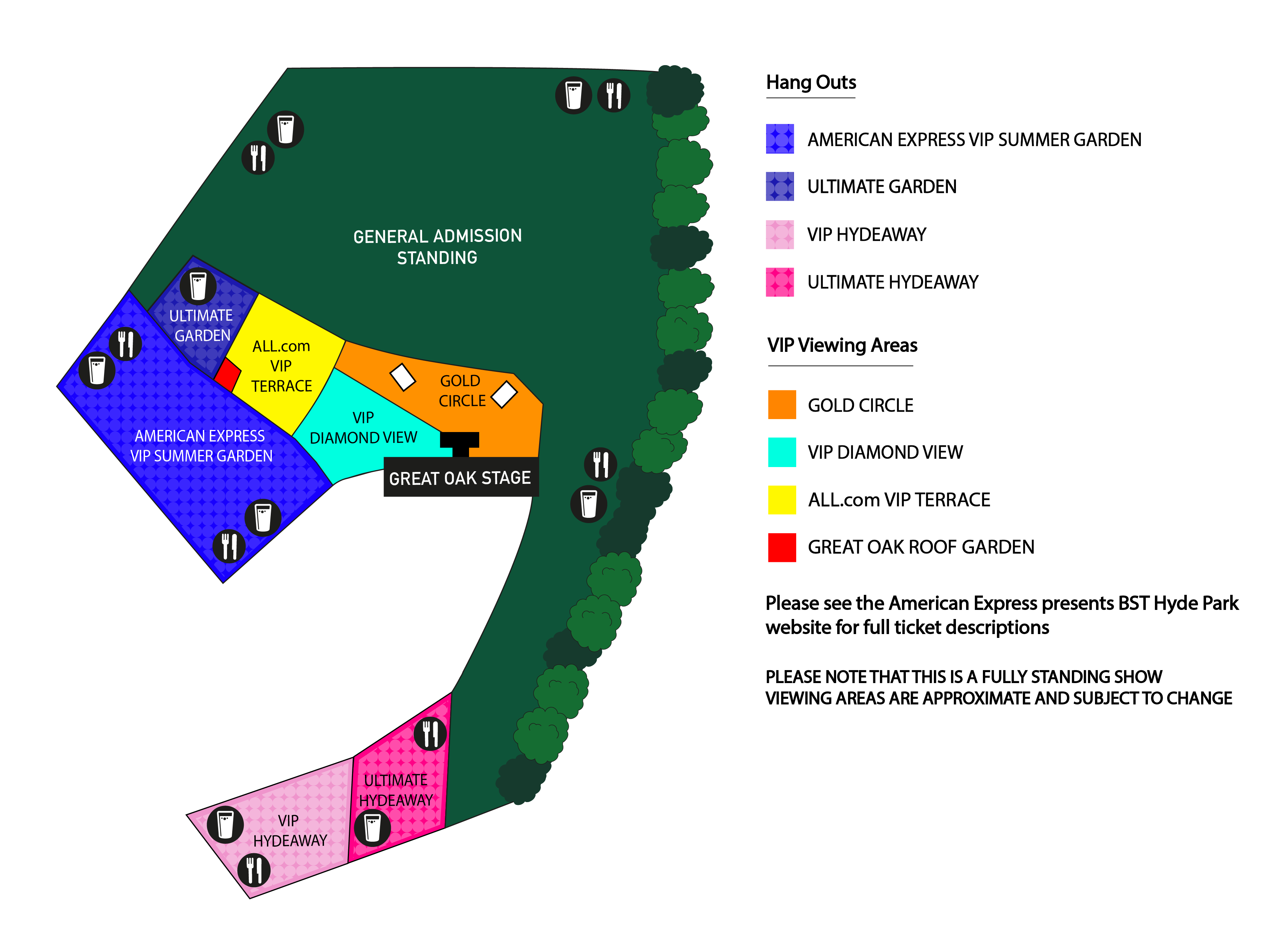BST Hyde Park Festival Map Robbie Williams 2024